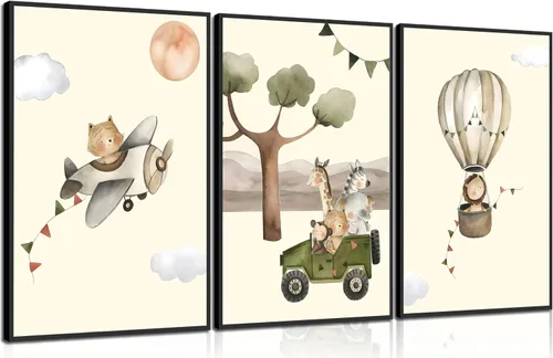 Vista 15 de 3 piezas de lienzo de animales de la selva para baño, arte de pared de cebra en la bañera, imágenes de mono león en el inodoro, lectura