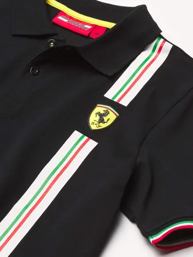 Vista 2 de Ferrari Scuderia F1 - Polo para hombre, diseño de bandera italiana, color negro y rojo
