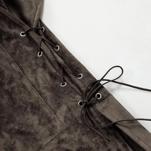 Vista 7 de Chaleco pirata para hombre, disfraz vikingo, caballero medieval, armadura de cuero, con cordones, camisa renacentista, chaleco de Halloween