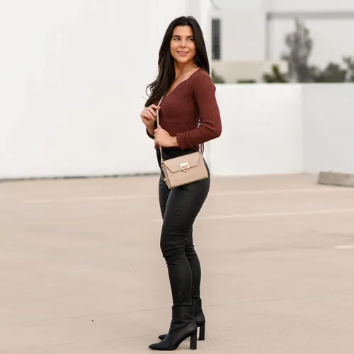 Vista 6 de EVVE Bolso bandolera pequeño para mujer, cartera para teléfono celular con múltiples ranuras para tarjetas