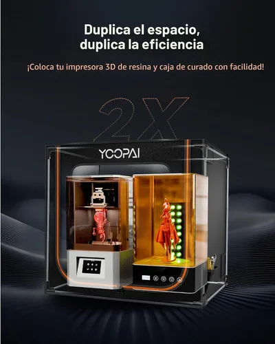 Vista 2 de Caja grande de resina para impresora 3D con kit de ventilación, luz LED, impresión 3D, cubierta ventilada para tienda de campaña, elimina olores, a