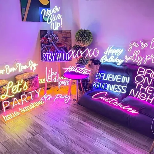 Vista 6 de CiCiYours - Letreros de neón LED, hechos a mano, para boda, fiesta de cumpleaños, hogar, habitación, tienda, logotipo, bar, novia, regalos, nombre