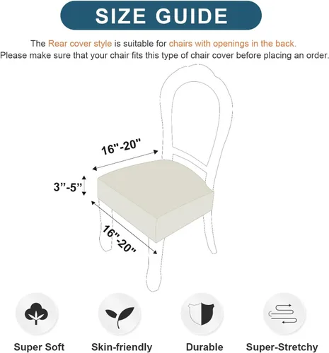Vista 3 de Genina Fundas de asiento impermeables para sillas de comedor, fundas impermeables para sillas de comedor