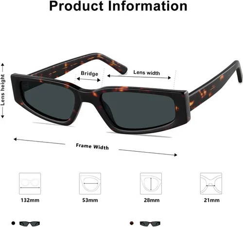 Vista 4 de ZENNI - Lentes de sol polarizados con luz azul rectangular retro para hombres y mujeres, protección UV