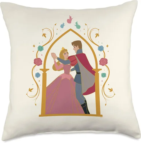 Vista 5 de Disney Princess Sleeping Beauty - Almohada para 65 aniversario, diseño de amor, 16 x 16 pulgadas, multicolor