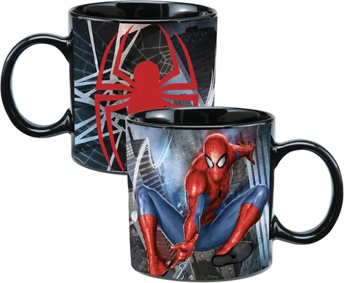 Vista 3 de Vandor Marvel Spider-Man - Taza de cerámica reactiva al calor, 20 onzas