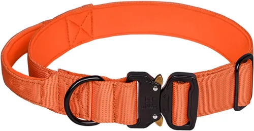 Vista 9 de Collar táctico para perro, collar ajustable de nailon para entrenamiento militar con mango de control y hebilla de metal pesado para perros medianos