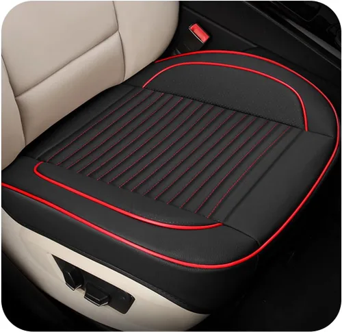 Vista 13 de Funda de cuero para asiento de automóvil, funda de cojín de cuero para asiento delantero y inferior con bolsillo de almacenamiento, protector