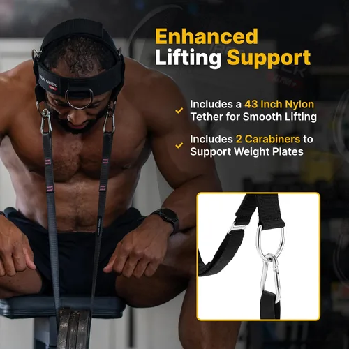Vista 2 de Iron Neck Alpha Neck Trainer - Exercise & Workout Equipment Versatile Neck Exerciser, Strengthener, Trainer with Adjustable Head and Chin Strap