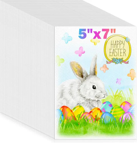 Vista 17 de 100 hojas de papel de acuarela, papel de color agua blanca de 4 x 6 pulgadas, 140 libras/10.58 oz/m², papel de color agua de prensa en frío
