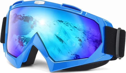 Vista 10 de MAMBAOUT Gafas de esquí de nieve para adultos, gafas de snowboard para jóvenes, adolescentes, hombres y mujeres, gafas de moto de nieve de visión