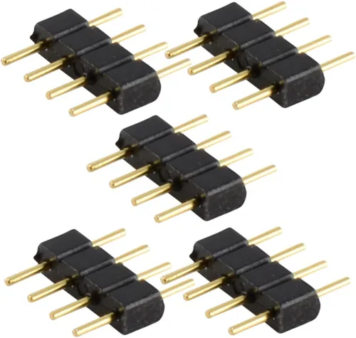 Vista 2 de ABI Conectores de 4 pines macho para tira de luz RGB que cambia de color LED (10 piezas)