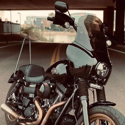 Vista 4 de Long Ride Shields Parabrisas HD Dyna Falcon Gold Series Acrílico (tinte oscuro)