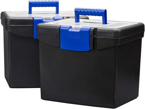 Vista 12 de Storex File Box, 10.88 x 13.25 x 11 pulgadas, color negro (STX61504U01C)