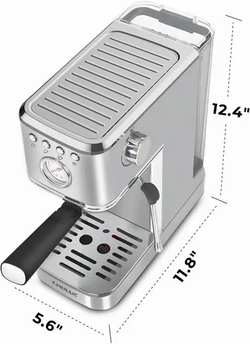 Vista 6 de CHULUX Kompatto - Máquina de café expreso de 20 barras con espumador de leche, máquina automática de café espresso de acero inoxidable para cafetera