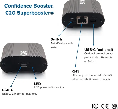 Vista 3 de C2G Superbooster® - Extensor de cámara USB sobre kit de caja a caja Cat