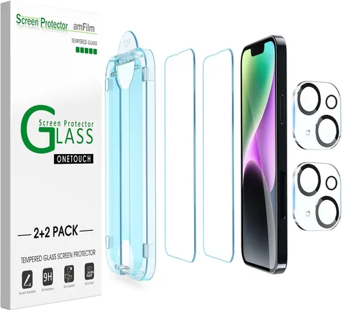 Vista 16 de amFilm OneTouch - Protector de pantalla para iPhone 12 Pro Max (6.7 pulgadas, 2020) con kit de fácil instalación, vidrio templado, paquete de 2