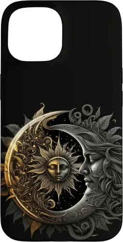 Vista 6 de Moon And Sun Celestial Yin And Yang Leaves Case for iPhone 16