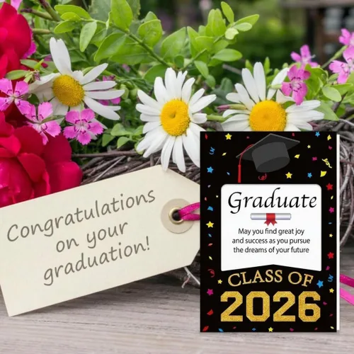 Vista 4 de D24TIME Tarjetas de graduación de clase de 2026 para él y ella, regalo de graduación feliz para hijo, hija, graduados de la escuela secundaria