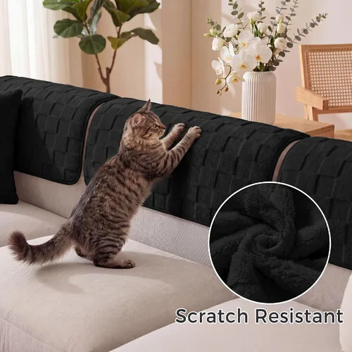 Vista 3 de Foxdecor Juego de 2 fundas para reposabrazos de sofá, fundas antideslizantes para reposabrazos de sofá, funda para reposabrazos de silla