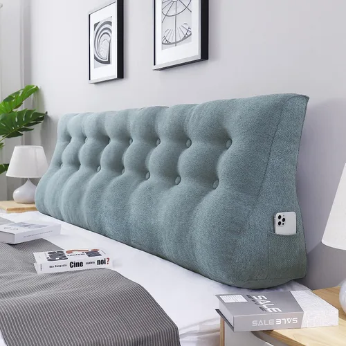 Vista 14 de Almohada de cabeza gruesa de 24 pulgadas de alto para cabecero de cama, almohada de cuña para respaldo de cabecero curvado, almohada alternativa