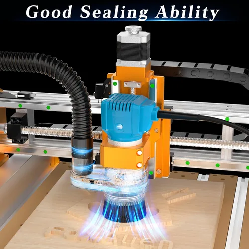 Vista 5 de FoxAlien Zapatilla Antipolvo de 69mm de Diámetro para Máquina de Router CNC, Compatible con Motor de Husillo de 52mm y Router de 65mm, Diámetro
