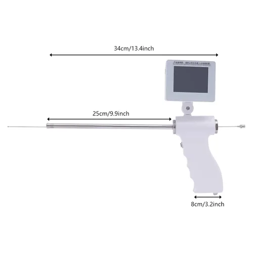 Vista 4 de Kit de inseminación artificial para perros, pistola de inseminación visual para ganado, pantalla ajustable, rotación de 360°, instrumento