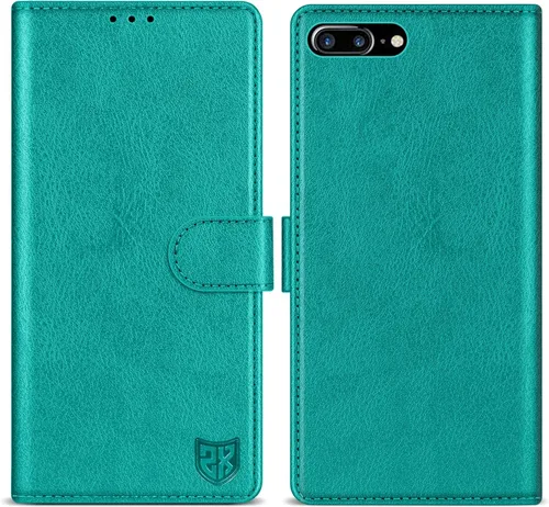 Vista 25 de ZZXX Funda tipo cartera para iPhone 7 Plus/iPhone 8 Plus con bloqueo RFID, ranura para tarjetas, función atril, cierre magnético, funda protectora