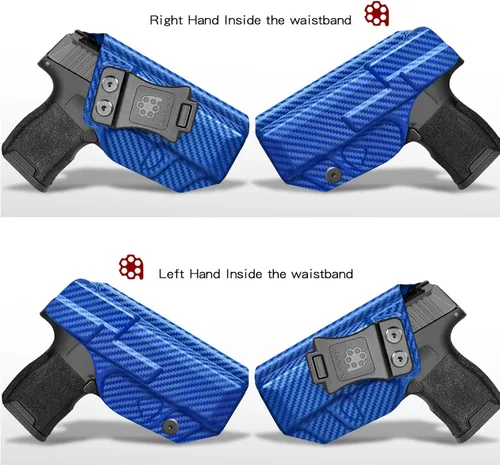 Vista 2 de Amberide IWB Funda Kydex para SIG Sauer P365 / P365 SAS / P365X, transporte oculto, opciones MOS y no MOS disponibles, inclinación ajustable
