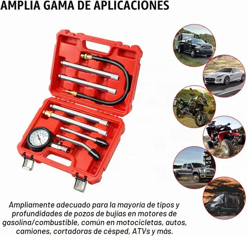 Vista 7 de JIFETOR Probador de compresión del motor 8PC Kit Cilindro Prueba Medidor