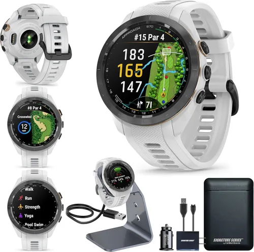 Vista 11 de Garmin Approach S70 Reloj Inteligente de Golf Mapas CourseView a Todo Color con Pantalla AMOLED Ejecución Avanzada de Tiros y Alineación de Putt
