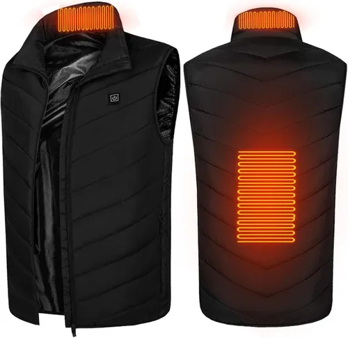 Vista 3 de Chaleco térmico para mujeres y hombres, chaqueta ligera con calefacción eléctrica para exteriores (pilas no incluidas)
