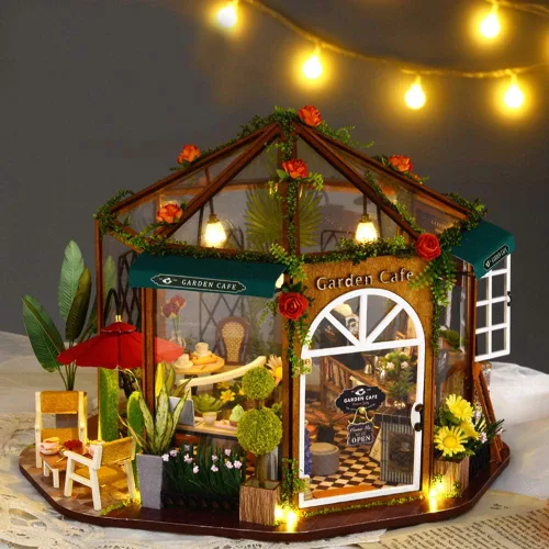 Vista 3 de Miniture House - Juego de miniture de té 3D, hecho a mano, rompecabezas creativo, casa de juguetes para adultos y niños Mañana Sune