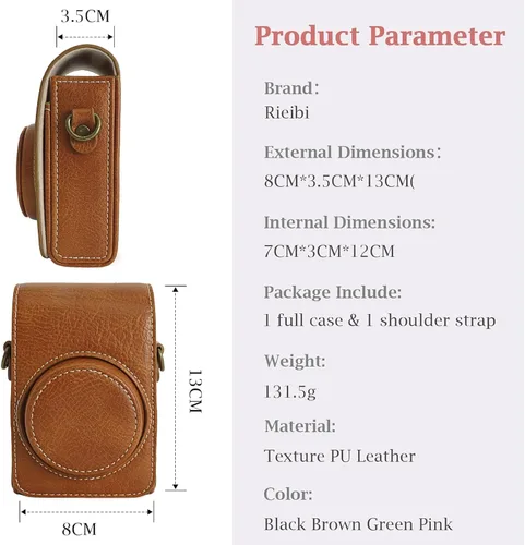 Vista 2 de Rieibi Funda para cámara Sony ZV1F/ZV1/Ricoh GR IV/IIIx/Ricoh III/Fujifilm X-Half/X-HF1/Panasonic LX9 LX10 LX15/Canon G7X III / G7X II / SX740 HS