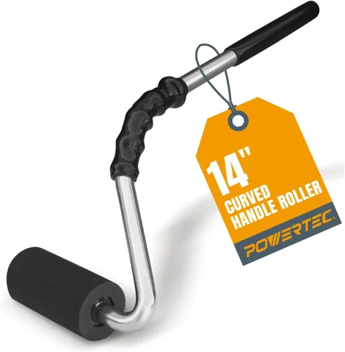 Vista 7 de POWERTEC Rodillo J de mango largo de 12", diámetro de 1-1/2", 3" de ancho, herramienta de rodillo de goma para laminado y chapa para bandas