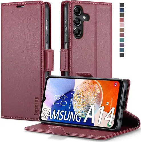 Vista 37 de Funda tipo cartera para Samsung Galaxy A12 con tarjetero [bloqueo RFID] atril magnético, funda de cuero con tapa para Samsung Galaxy A12 (negro)