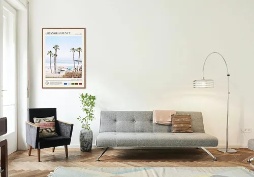 Vista 4 de Impresión del condado de Orange, arte de pared del condado de Orange, póster del condado de Orange, impresión de póster del condado de Orange, foto