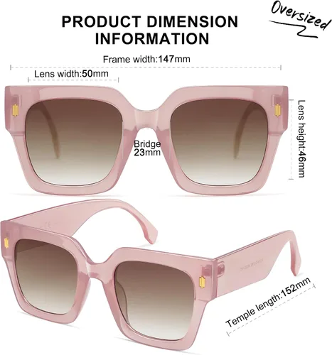 Vista 65 de SOJOS Gafas de sol cuadradas vintage de gran tamaño para mujer, estilo retro, de lujo, grandes, UV400 SJ2194