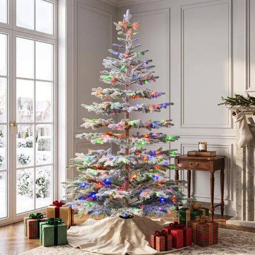 Vista 14 de Hykolity Árbol de Navidad escaso de 6 pies con 250 LED multicolor Multicolor disperso