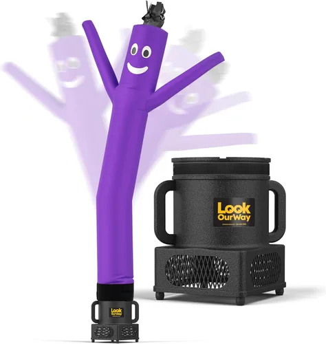 Vista 45 de LookOurWay Air Dancers - Hombre inflable de baile alocado de 7 pies de altura con soplador Sky Dancer - Hombre bailando publicitario inflable negro