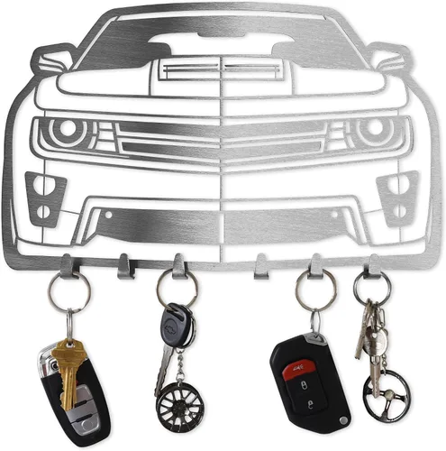 Vista 16 de MOOH Llavero de metal automotriz con 6 ganchos, regalo único para amantes de los automóviles montado en la pared para hombres y mujeres, decoración