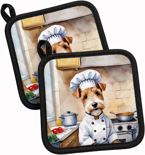 Vista 58 de Caroline's Treasures Coton de Tulear El Chef Par de Agarraderas de Ollas de Cocina Resistentes al Calor Juegos de Agarraderas de Ollas Almohadillas
