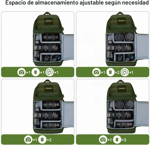 Vista 2 de MOSISO Bolsa de hombro para cámara, bolsa táctica para cámara réflex digital/réflex/sin espejo con soporte para trípode y almohadillas modulares