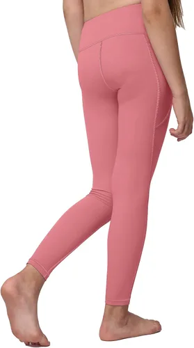 Vista 3 de Leggings de yoga activos para niñas con 2 bolsillos, pantalones de yoga para entrenamiento de niños para atletismo (paquete de 2)