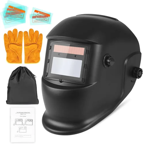 Vista 12 de Casco de Soldadura con Oscurecimiento Automático de Color Verdadero con Rango de Sombra Ajustable 4/9-13 para Máscara de Soldador TIG MIG ARC Azul