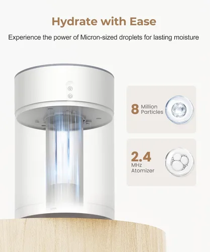 Vista 2 de Abolee Humidificadores para recámara 4.5L de niebla fría con difusor de aceite esencial, humidificador para habitación grande, aire silencioso