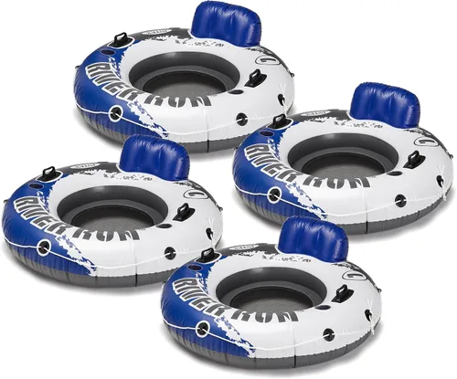 Vista 10 de INTEX 58825EP River Run 1 Salón flotante inflable: respaldo cómodo - portavasos integrados - Asas de agarre duraderas - Cuerda de agarre completa