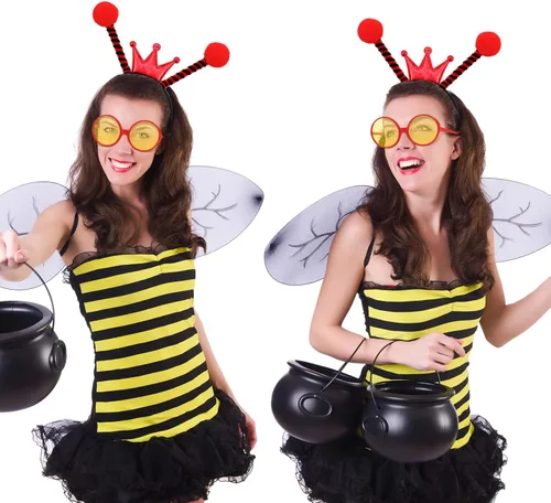 Vista 5 de Bee Costume Bee Ladybug Antenna Headband and Glasses Set Bumble Bee Sunglasses Halloween Cosplay Party Favors for Women Kids