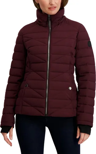 Vista 9 de Nautica Chaqueta acolchada de peso medio con capucha y ribete de piel sintética para mujer Negro