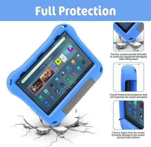 Vista 4 de Funda para tablet Fire Max 11 para niños (versión 2023), Riaour Amazon Kindle Fire Max 11 funda para (incompatible con iPad Samsung de 11 pulgadas)